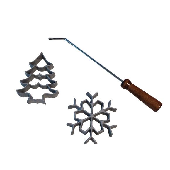 Kitchen Supply Rosette Iron Wintersong 3-pc Set Christmas Tree Snowflake Recipes - Picture 1 of 14